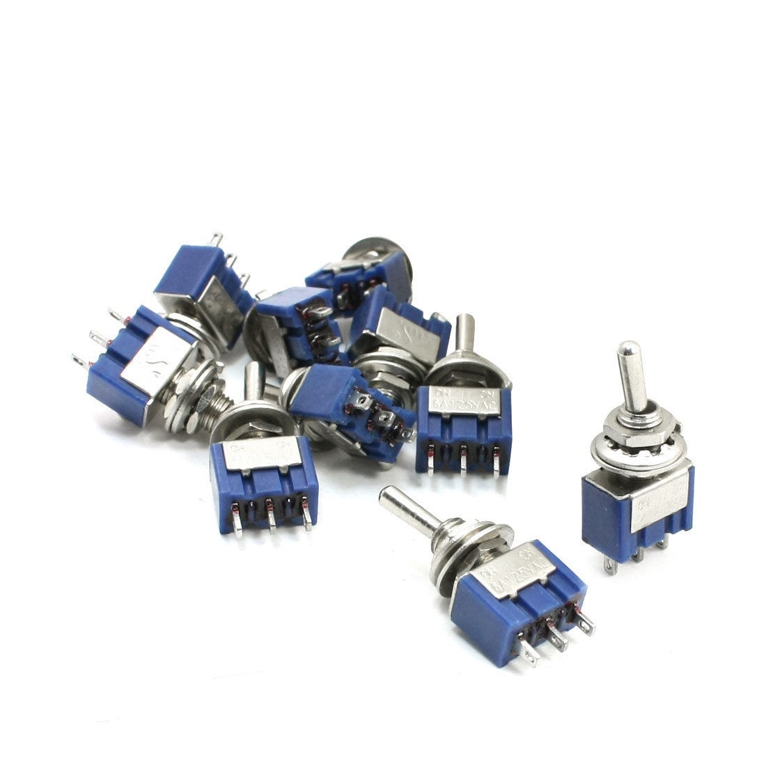 3-Position SPST Self-Locking Mini Toggle Switch 6A 125VAC 3A 250VAC 10PCS
