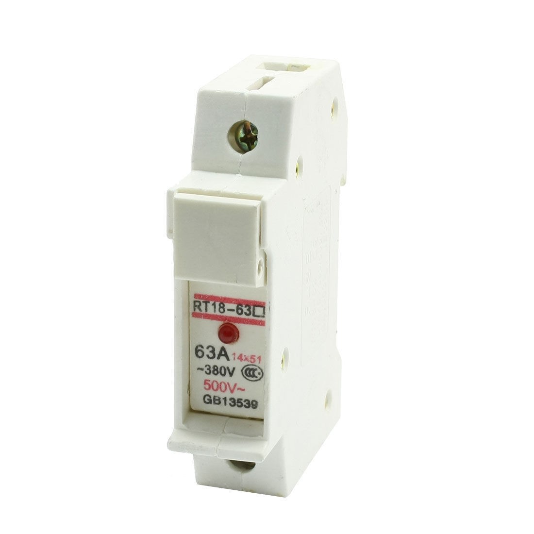35mm DIN Rail Mounting 14 x 51mm Cylinder Fuse Holder Single Pole 63A