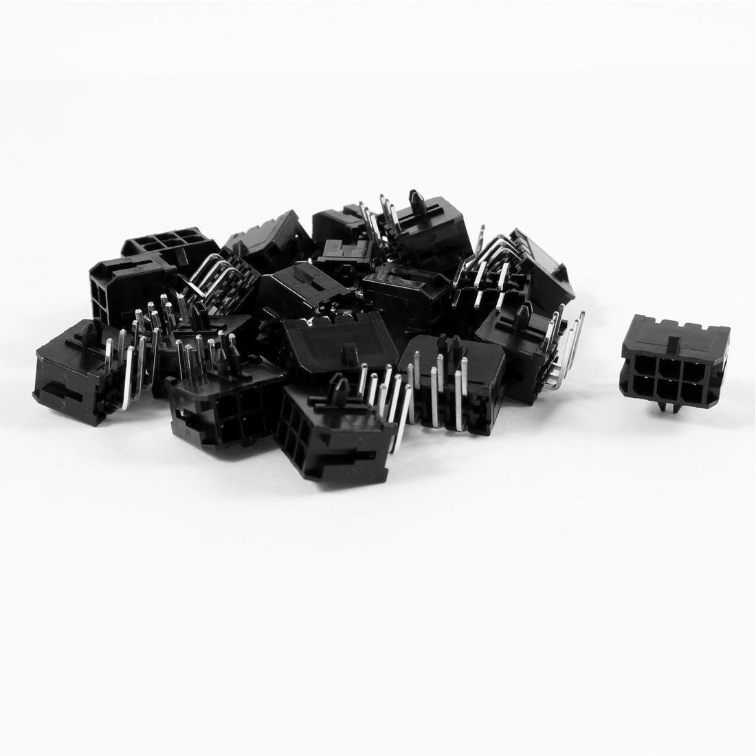 20 Pcs Double Row 6 Pins 2 54mm Pitch Right Angle Flat Header Socket Connector