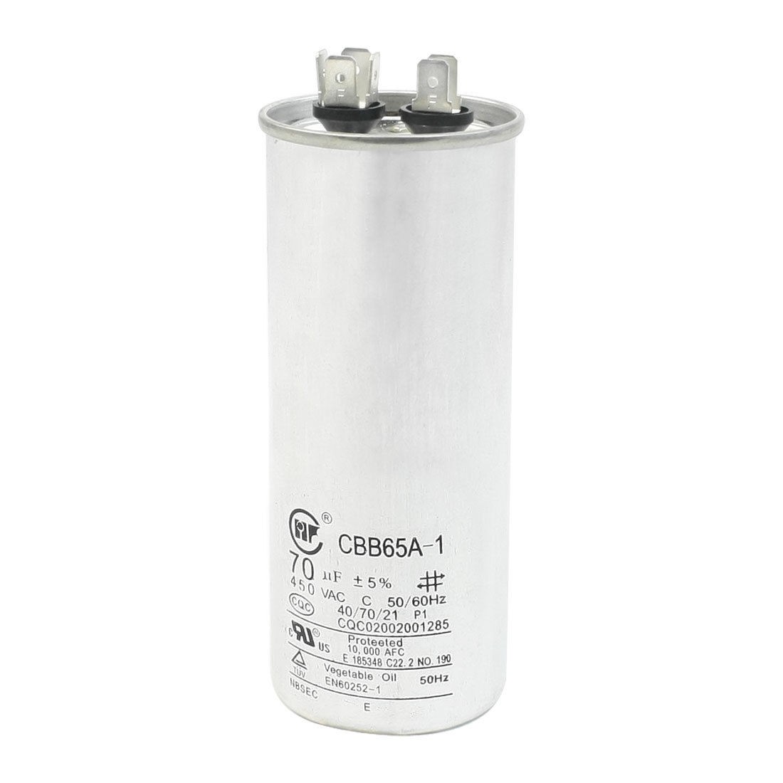 Cylindrical Non Polar Anti Explosion Air Conditioner Capacitor 70uF 450V 50/60Hz