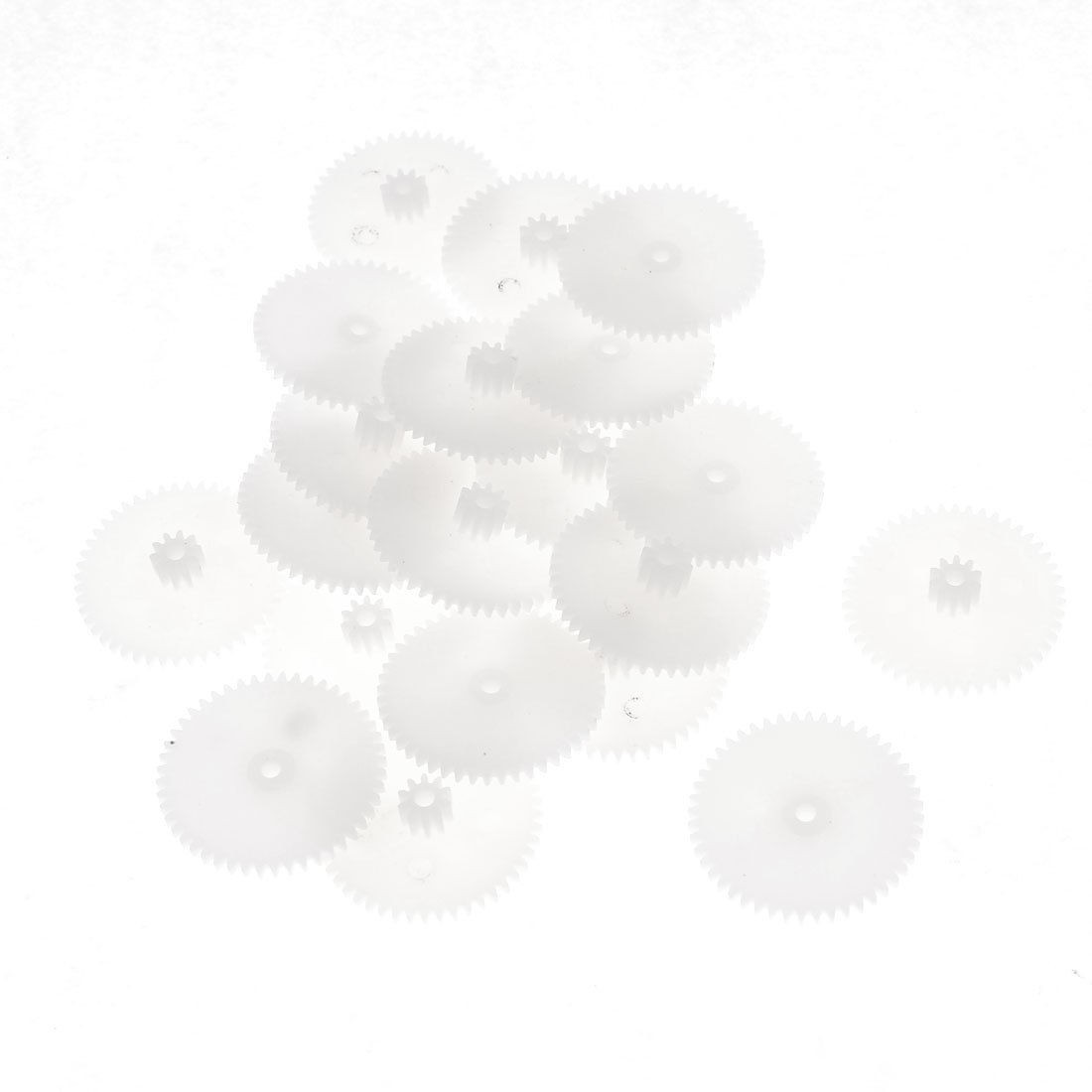 20 Pcs White Plastic Double Layers 25mm Dia Robot Model Gears