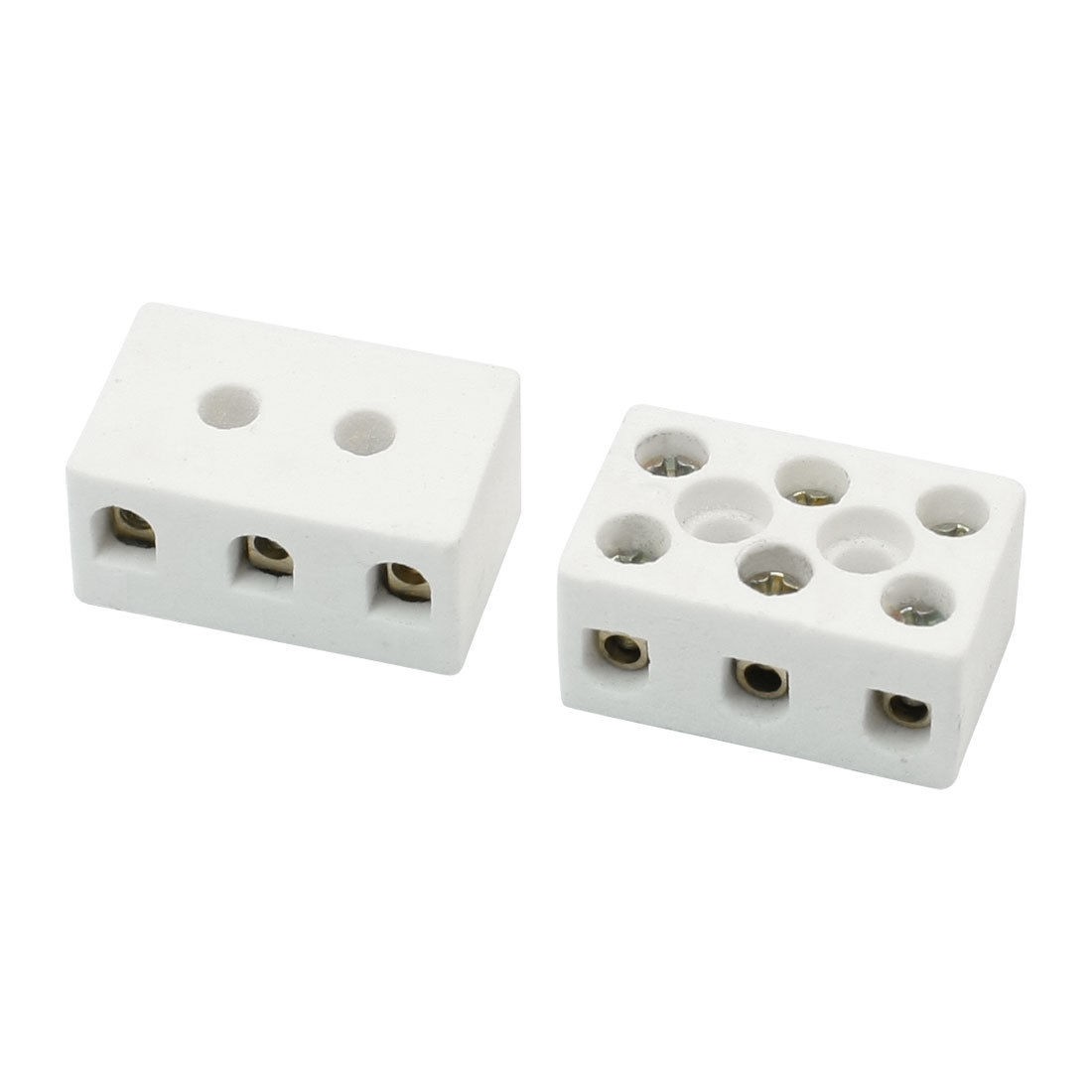 5A 2W8H Double Way 8 Hole High Frequency Porcelain Terminal Block 2 PCS