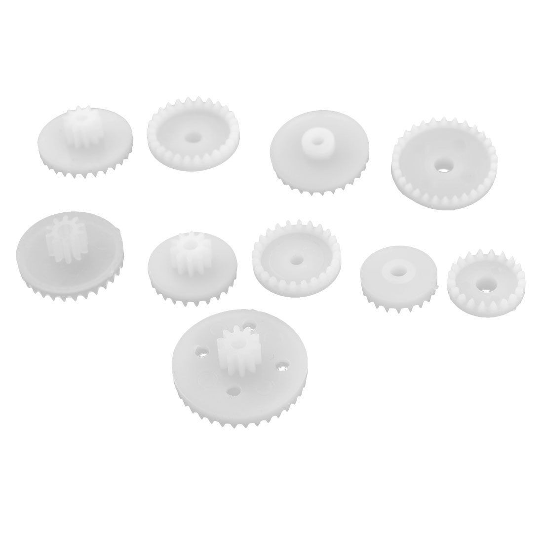 10 Pcs White Plastic 11mm 13mm 14mm 15mm 19mm Dia Crown Gears