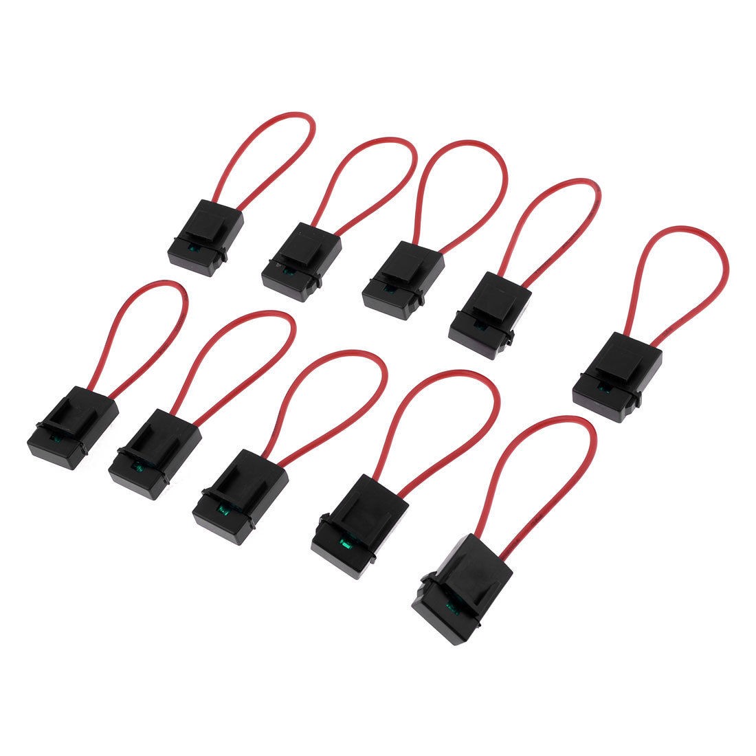 10PCS Automobile Motorcycle Sound Audio Inline Fuse Holder Black Red