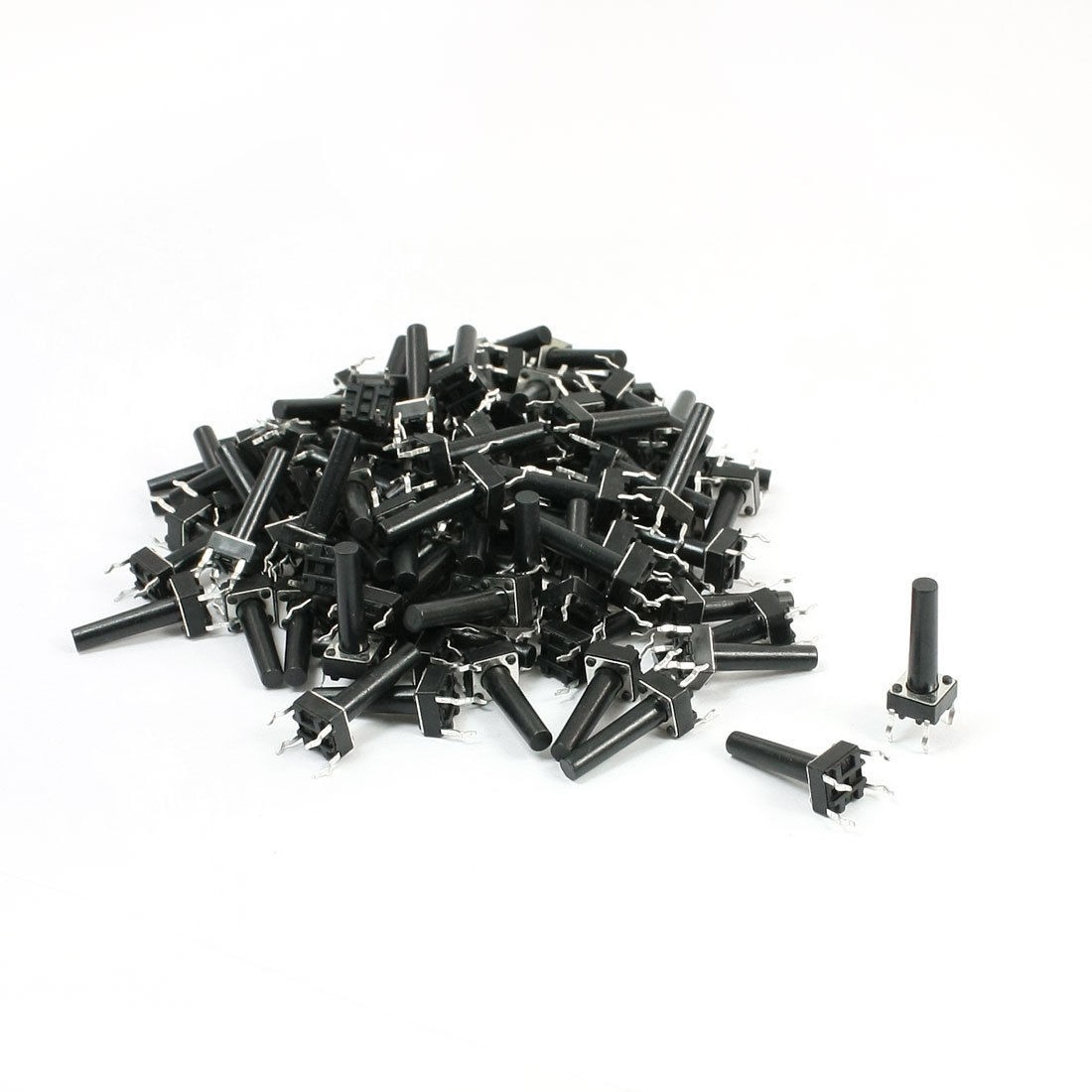 100 x Push Button Tactile Tact Switch SPST NO 6 x 6 x 17mm