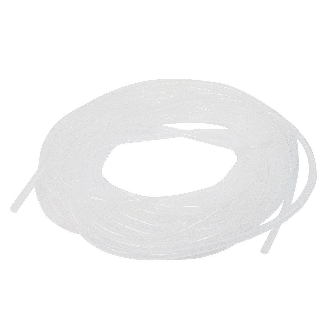 16m x 6mm Flexible PE Polyethylene Spiral Cable Wire Wrap Tube White