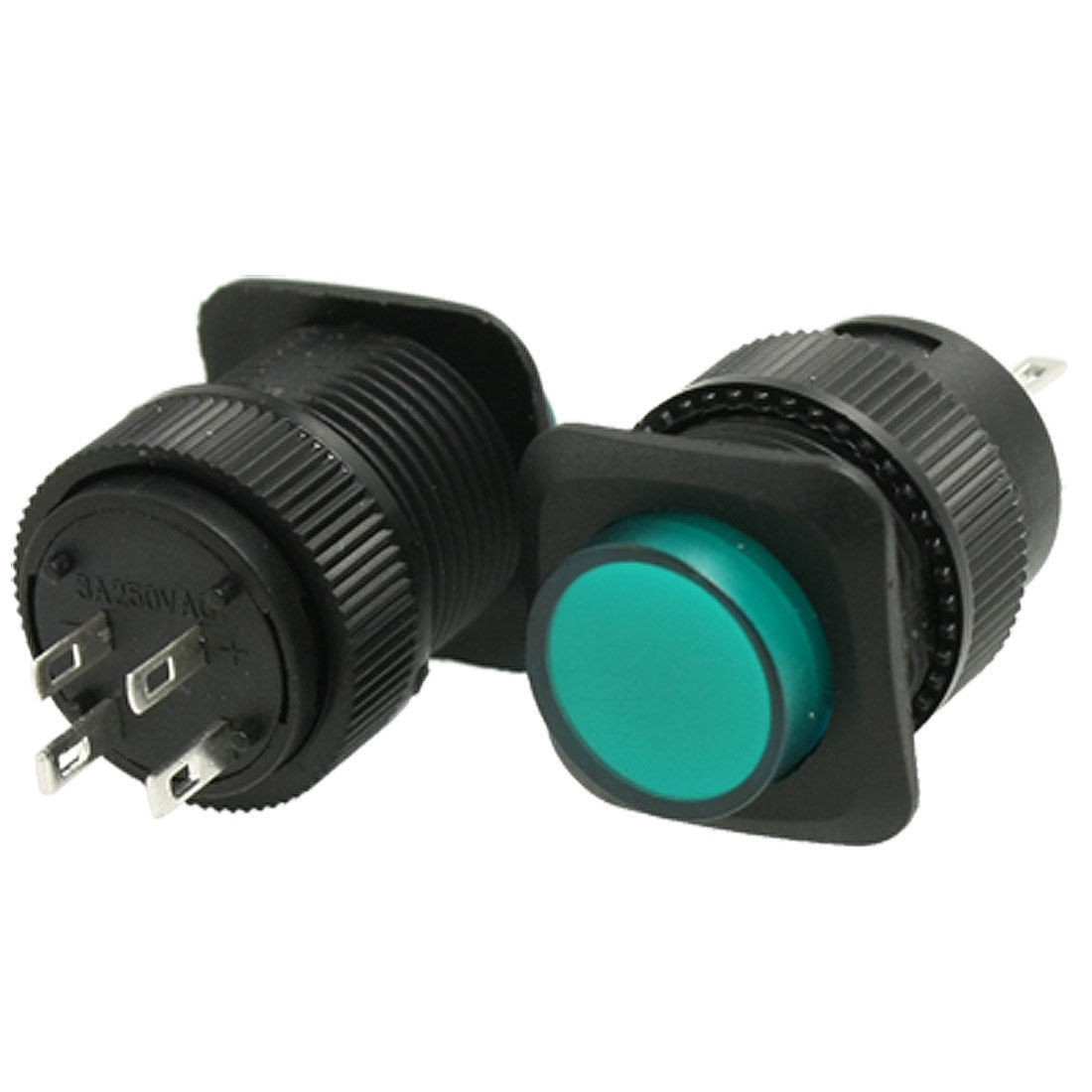 5 x 4 Pin 3V Green LED Light Round OFF/(ON) N/O NO Momentary Push Button Switch