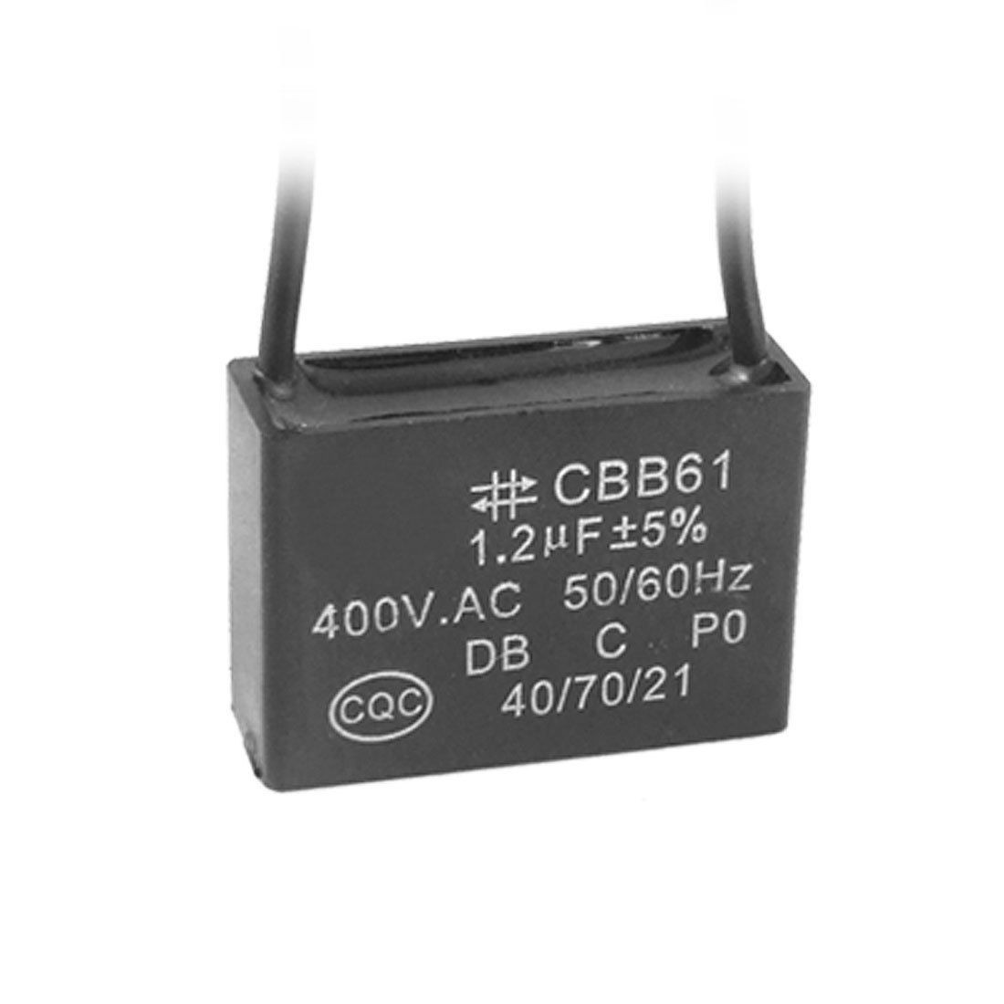 1.2uF Mini Rectangle AC Motor Running Capacitor Black