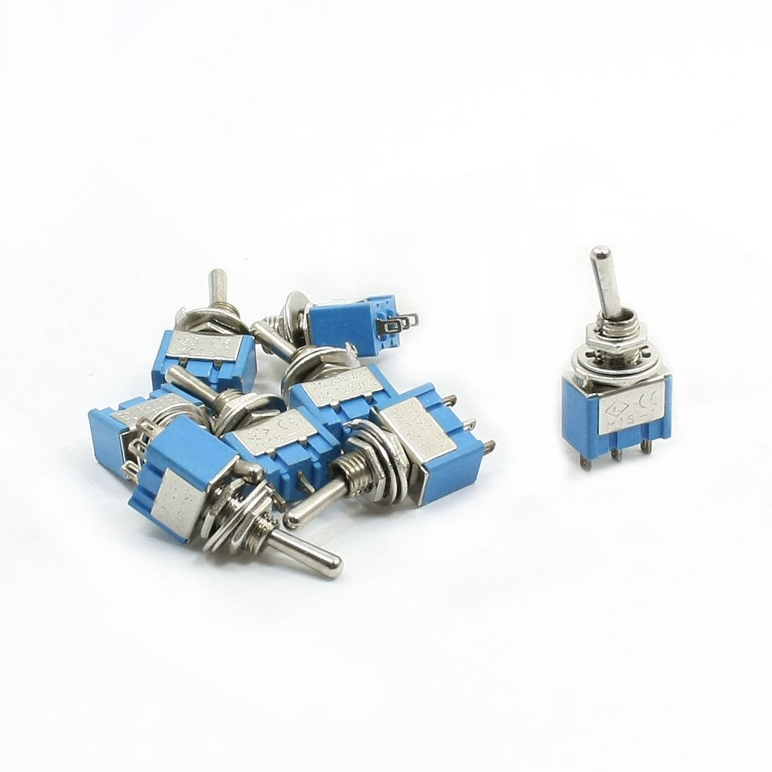 AC 125V/6A 250V/3A SPDT 3 Terminals ON/On Mini Toggle Switch 8 Pcs