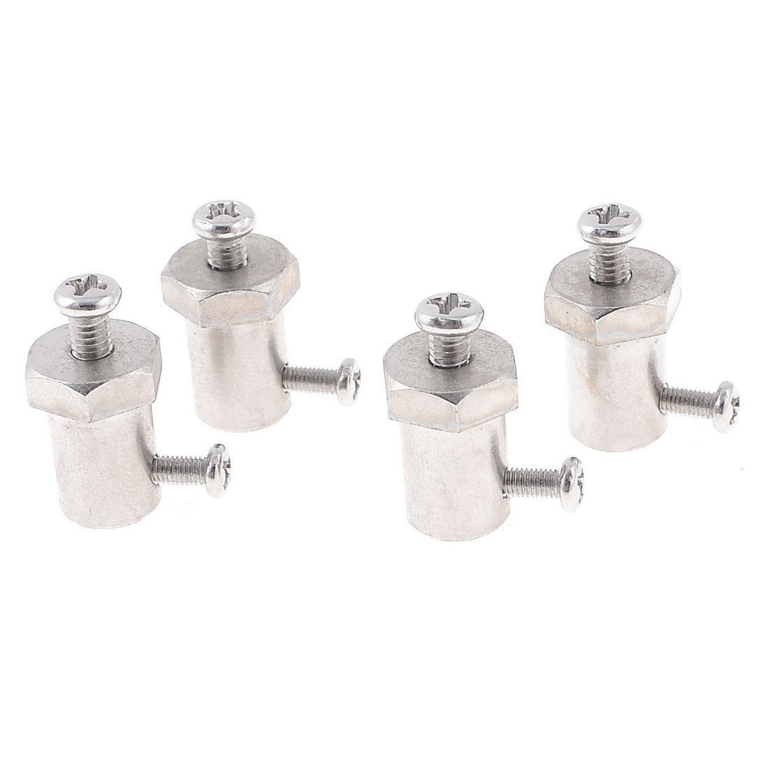 4 Pcs Silver Tone Bore Robot Motor Wheel Coupling Coupler 17mm Length