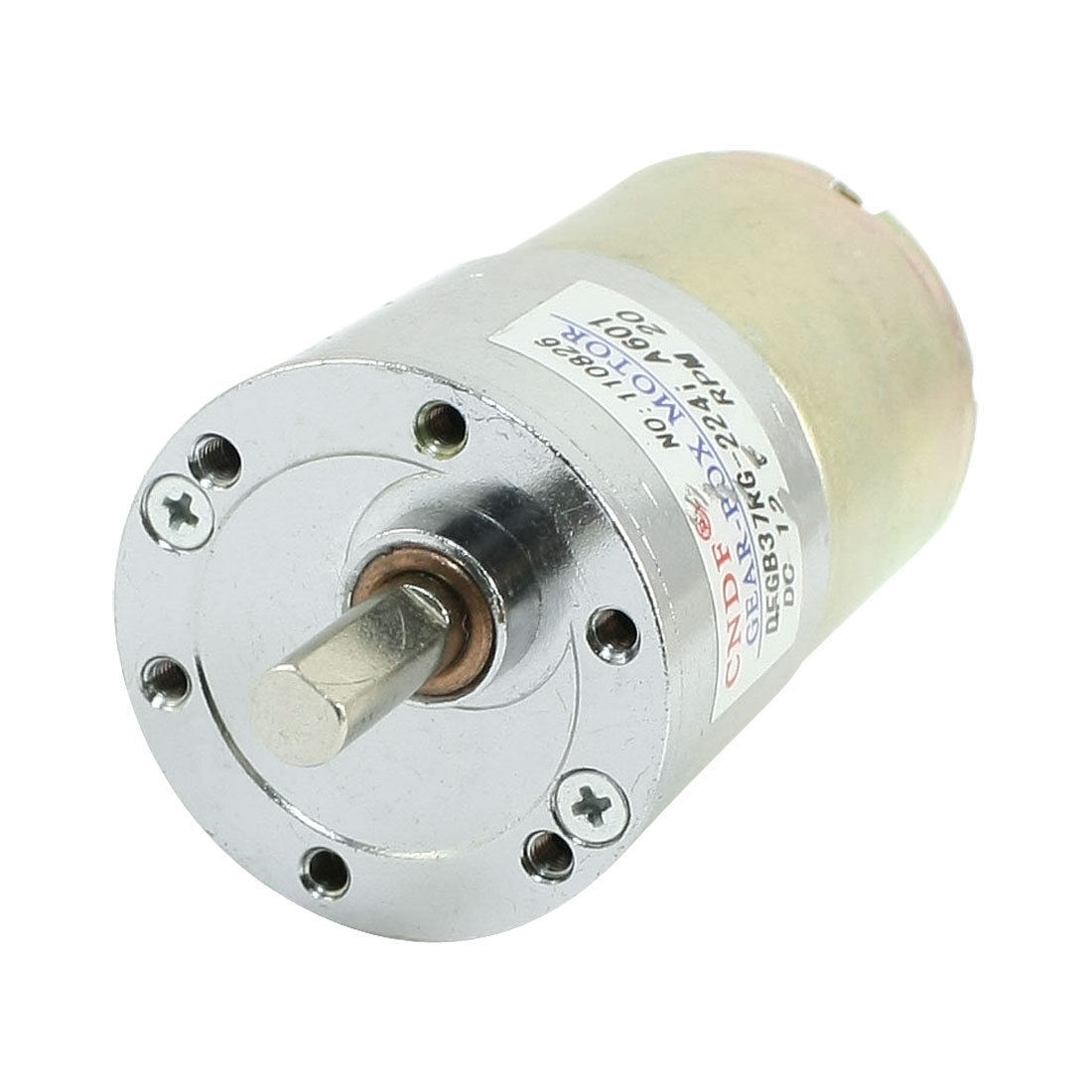 DFGB37RG-224i Cylinder Shape DC 12V Speed 20 RPM Geared Motor