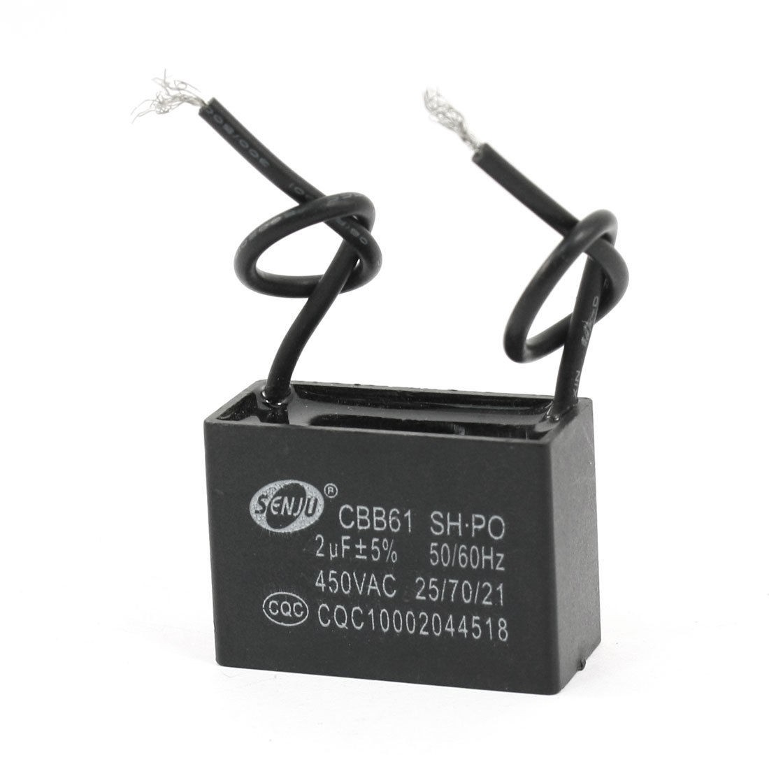CBB61 AC 450V 2uF 5% Tolerance Fan Motor Running Non Polar Capacitor
