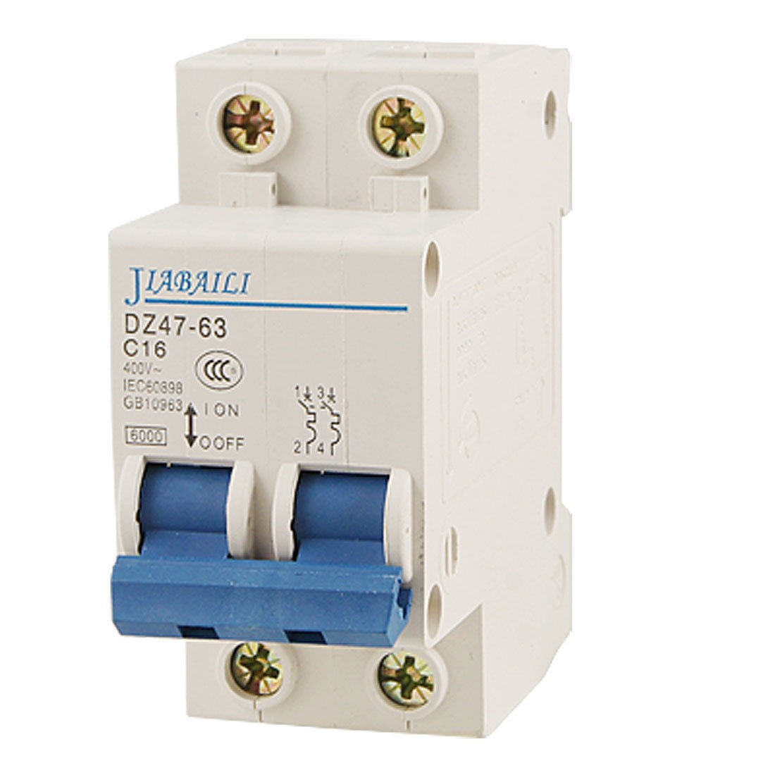 Rectangular 2 Poles ON/OFF Switch Mini Circuit Breaker