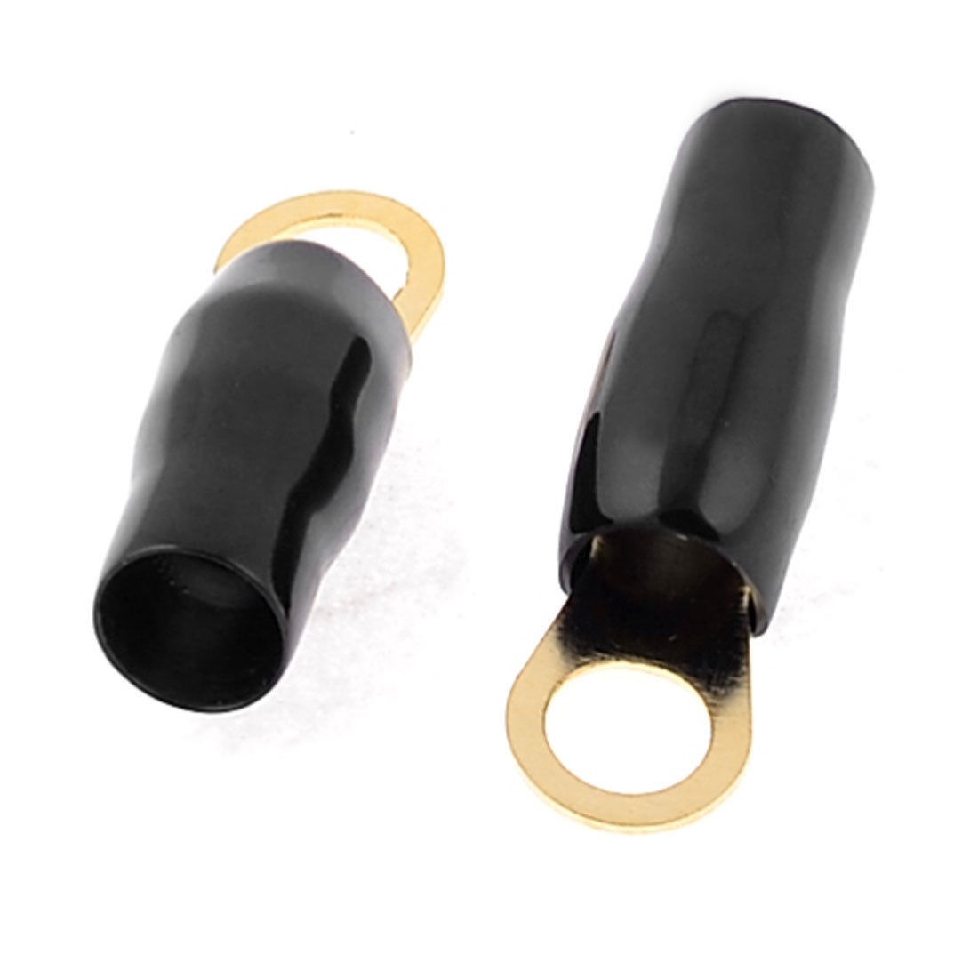 2 Pcs 10mm Inner Dia Red Sleeve Pre Insulated Ring Terminals Connectors Black