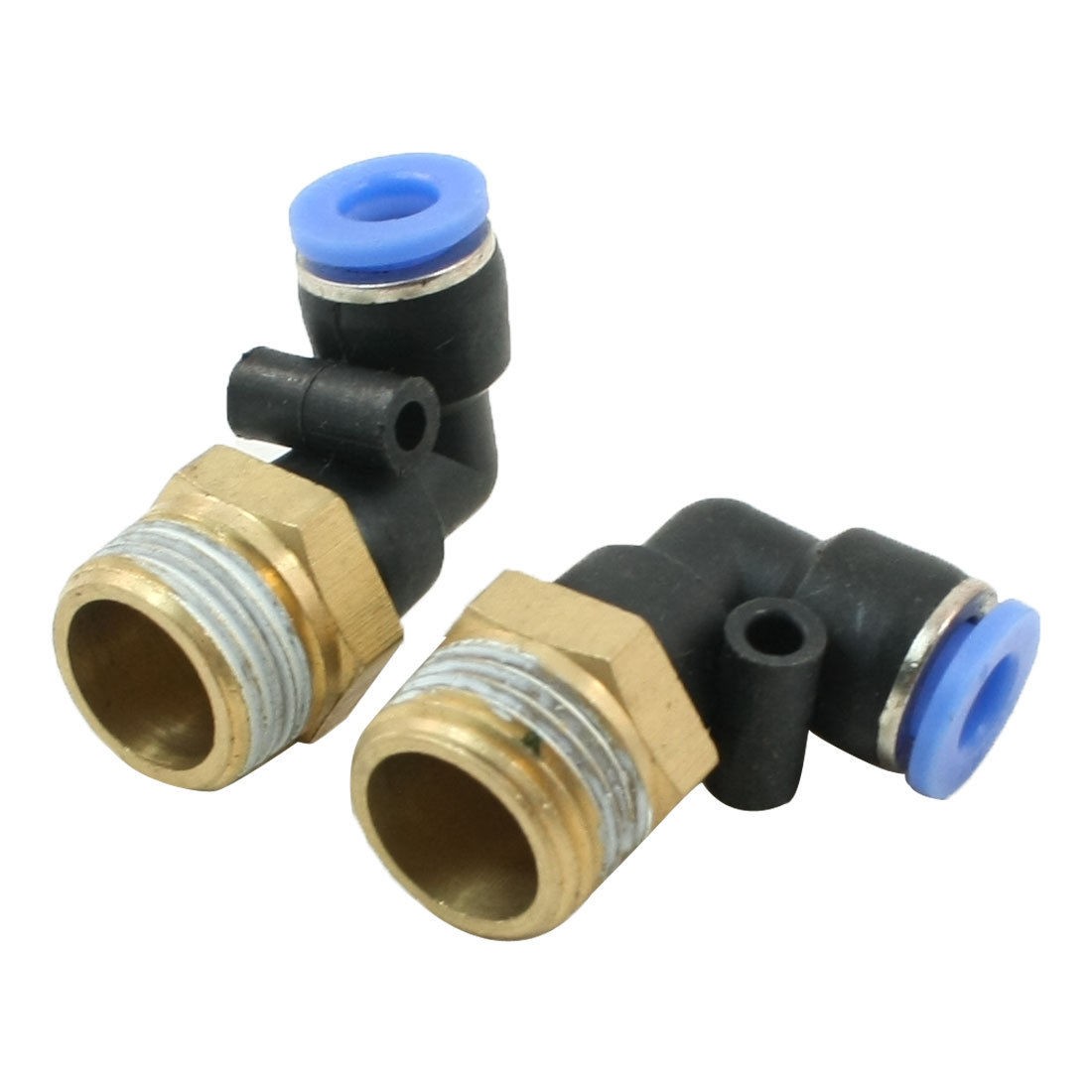 16mm Male Thread 6mm Tube Air Pneumatic Right Angle Quick Coupler 2pcs