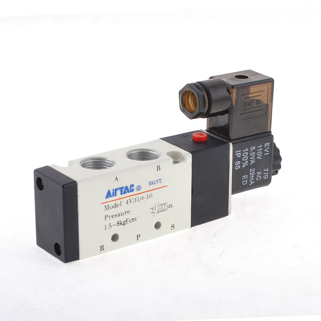 Single Coil 2 Positions 5 Way Solenoid Valve DC 12V 4W 125mA 4V310 10