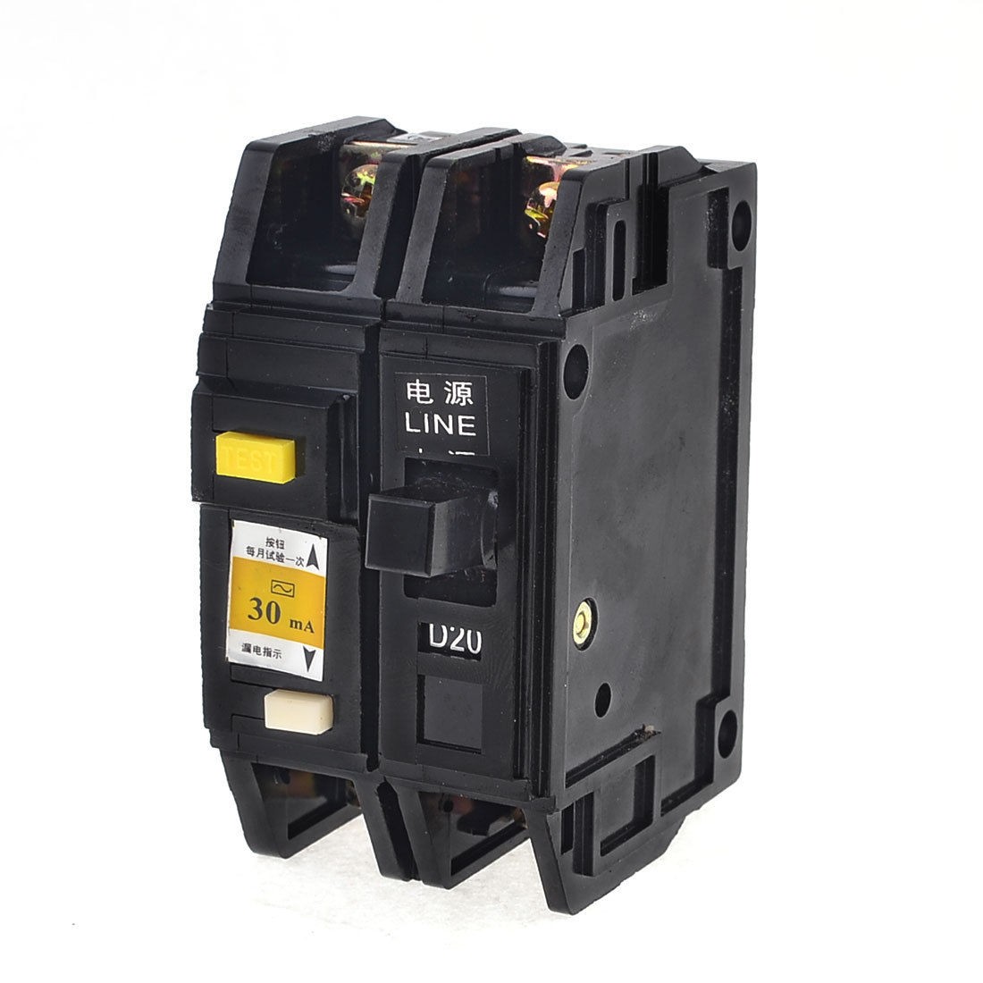 220V/380VAC 20A 1P+N Moulded Case Short Circuit Breaker DZ12LE-63 3000A