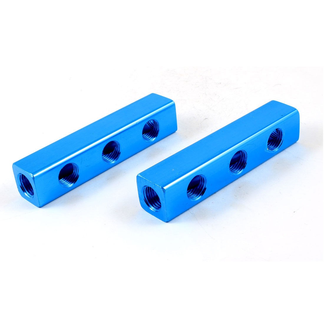 1/4" PT Air Pneumatic 3 Position 6 Thread Manifold Block Splitter 2 Pcs