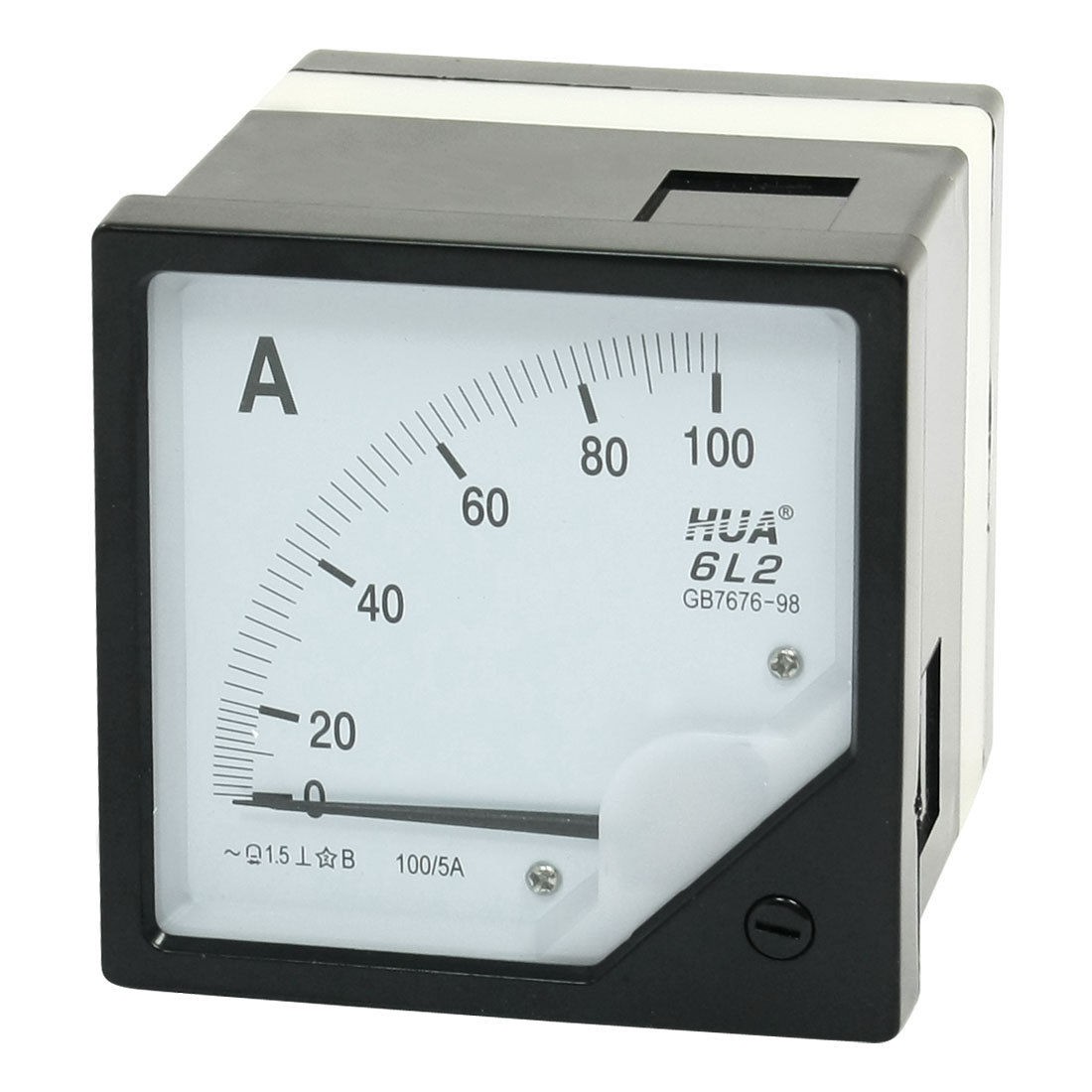 AC 0-100A Class 1.5 Analog Panel Meter Amperemeter White Black 6L2