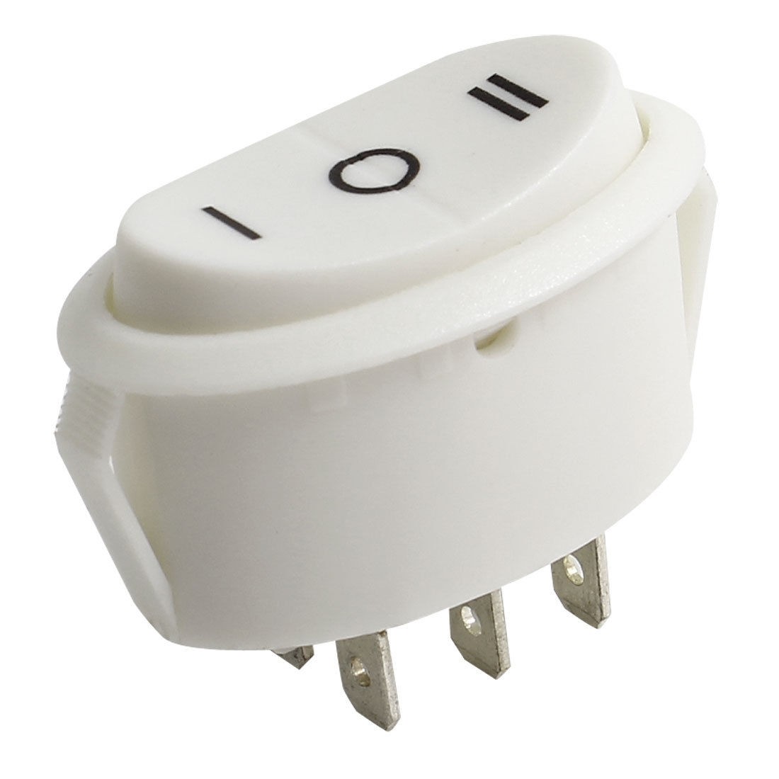 White Plastic 6 Pins DPDT Button On/Off/On Rocker Switch AC 250V/15A 125V/15A