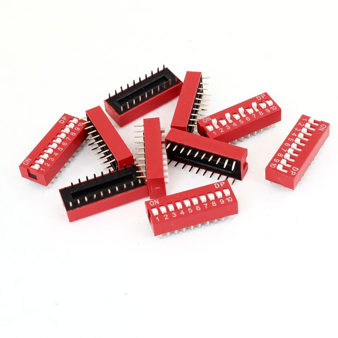 10pcs DIP Switch 20 Pins 10 Positions Sliding Toggle Switches 2.54mm 0.1" Pitch