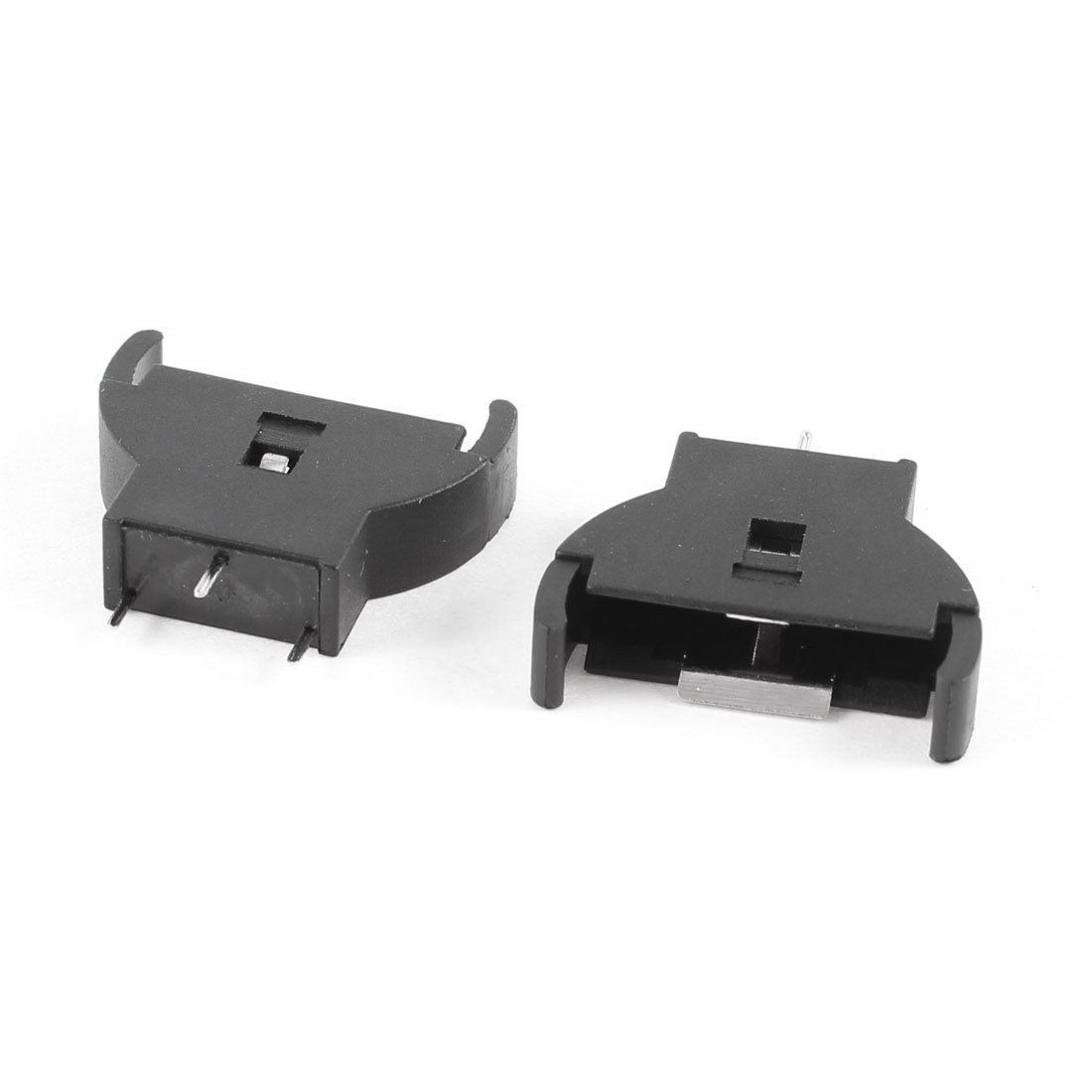 2 Pcs CR2032 Coin Cell Button Battery Socket Holder Vertical DIP 3 Pins Black