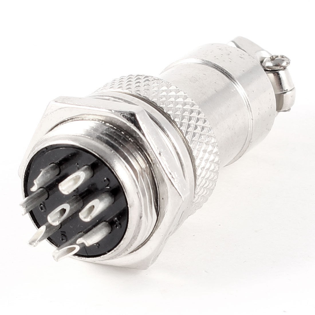 Industrial Panel Mounting GX16 16mm Thread 8 Pin Aviation Connector Plug