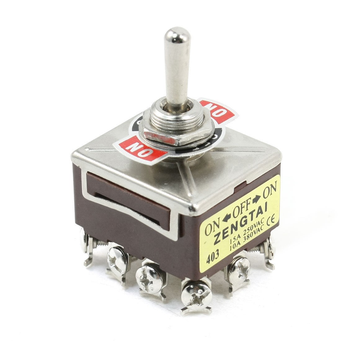 Panel Mount 4PDT 3 Position Latching Toggle Switch 15A 250VAC 10A 380VAC