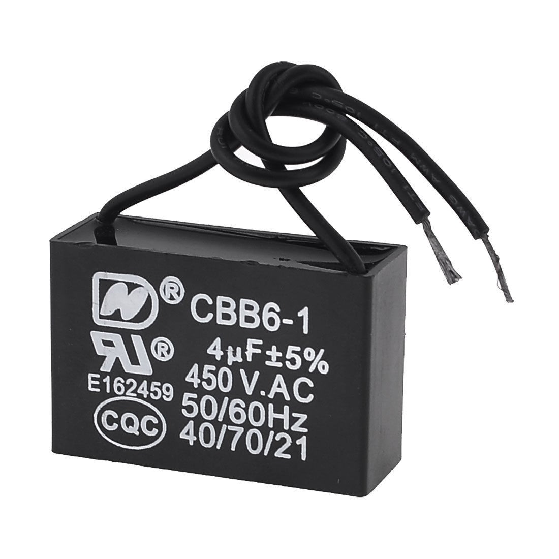 Metallized Polypropylene 2 Wired CBB61 Type Motor Capacitor 450VAC 4uF