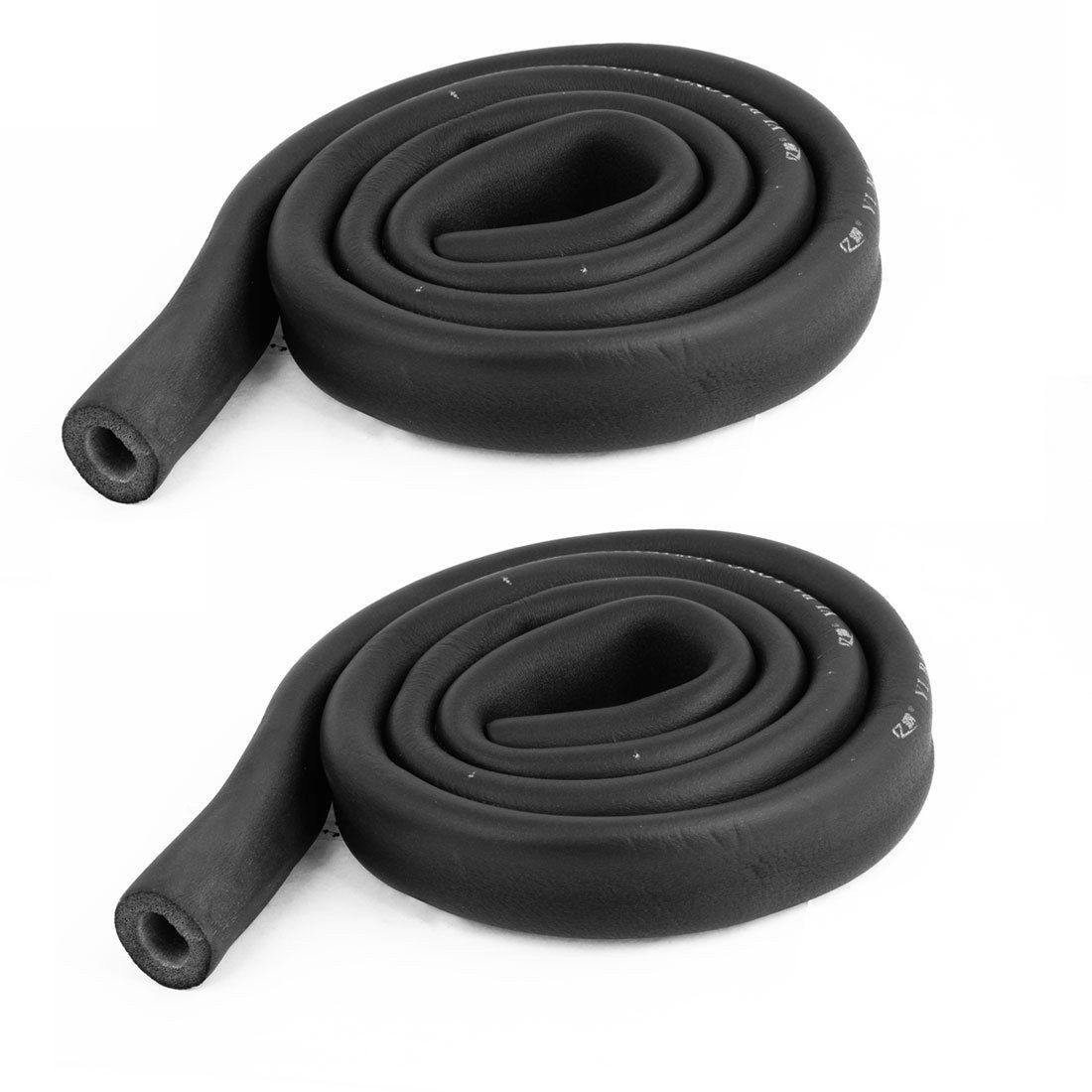 2 Pcs 19mm x 9mm Heat Insulation Pipe Hose Black for Air Conditioner