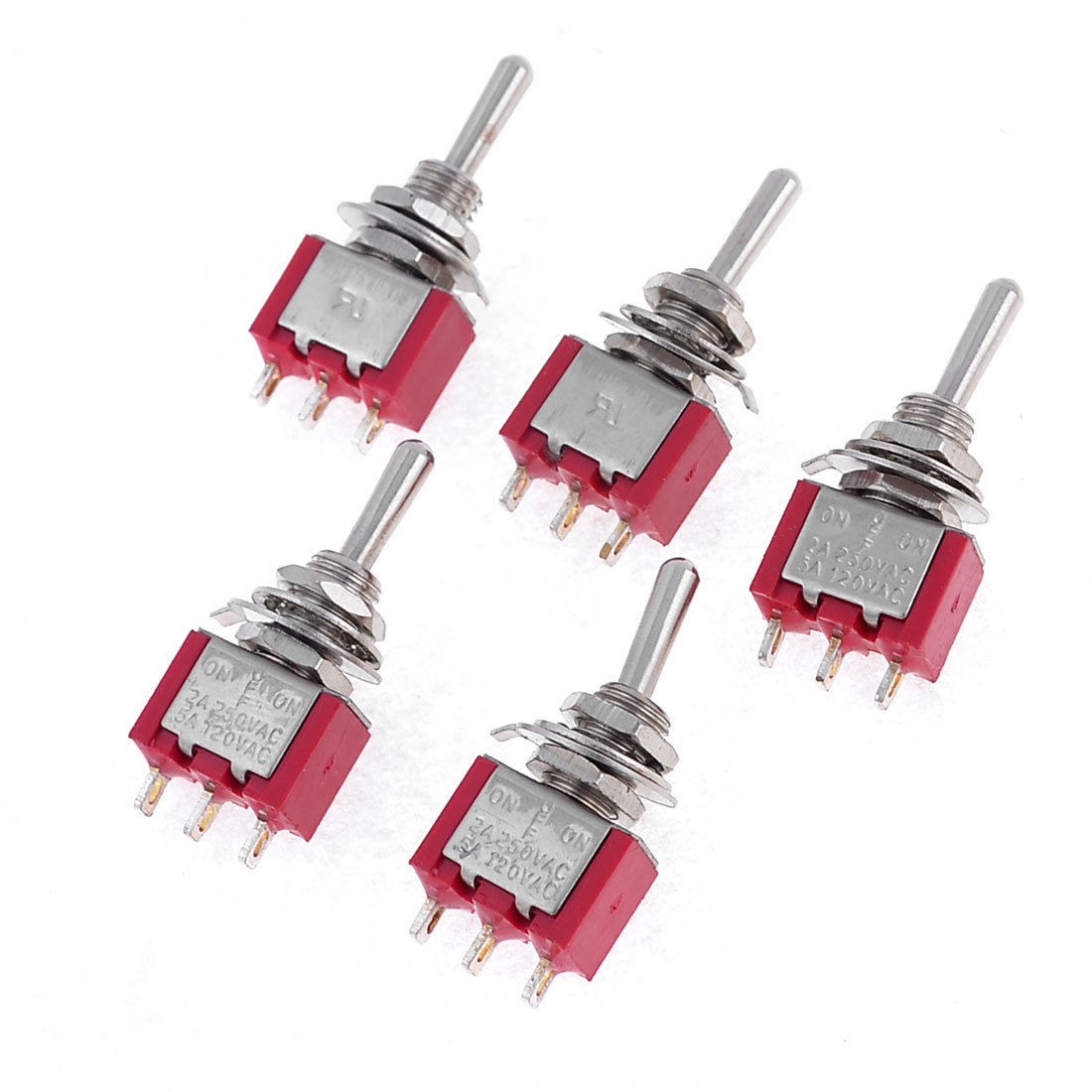 AC 250V 2A 120V 5A SPDT 3 Pin On/On 2 Position Miniature Toggle Switch