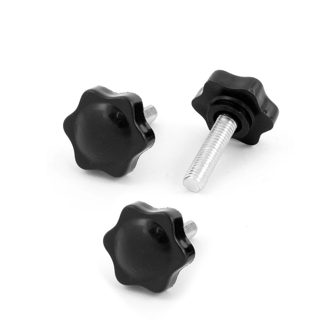32mm Head Dia 30mm Male Thread Screw On Type Clamping Knob 3pcs