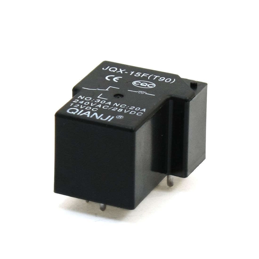 JQX-15F(T90) DC 12V 6 Pins SPDT Black General Purpose Relay