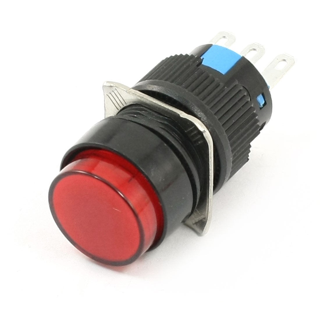 Panel Mounted SPDT Momentary Action Red Indicator Push Button Switch