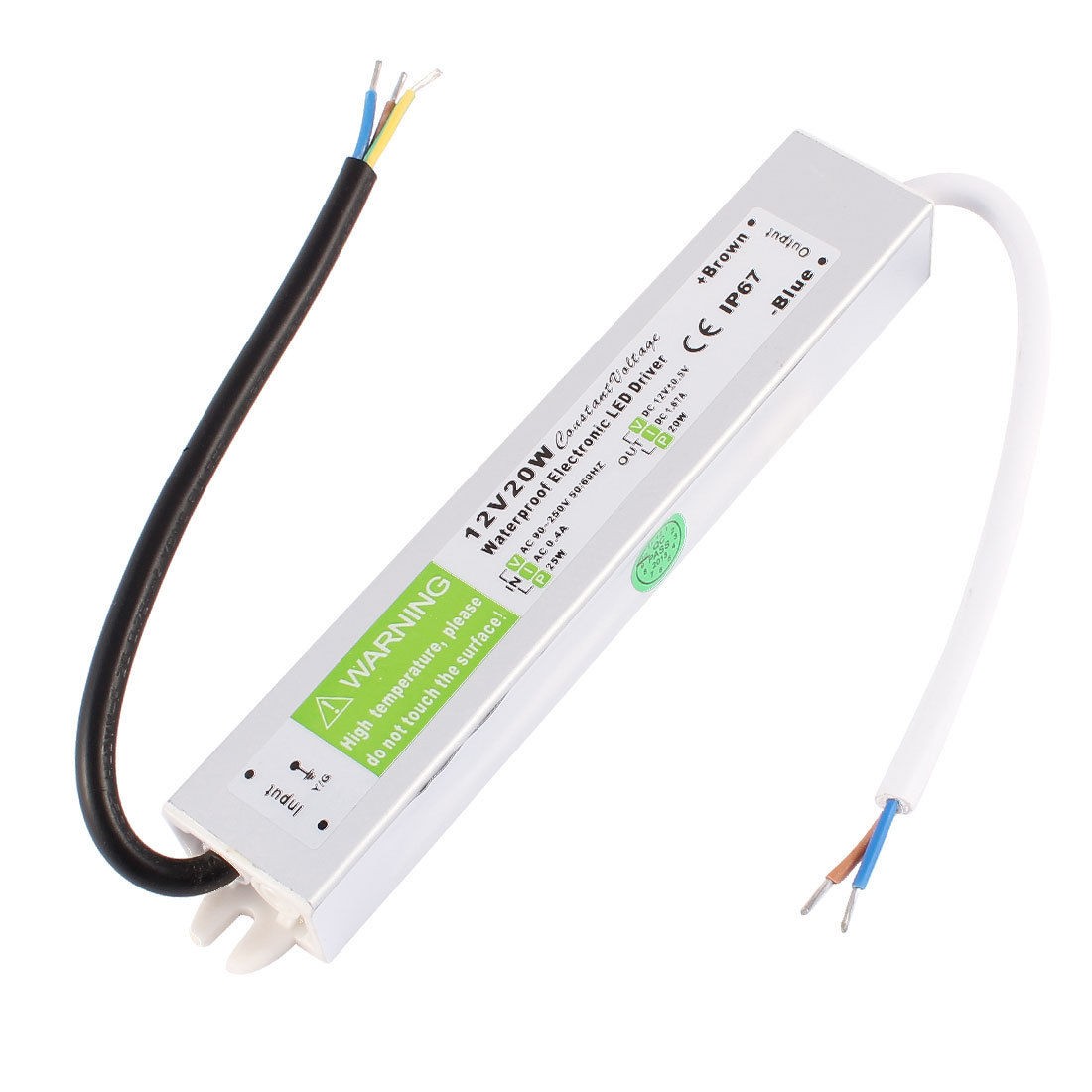 AC 90-250V IP67 Waterproof Constant Current Driver Power Supply for 12V 20W LED