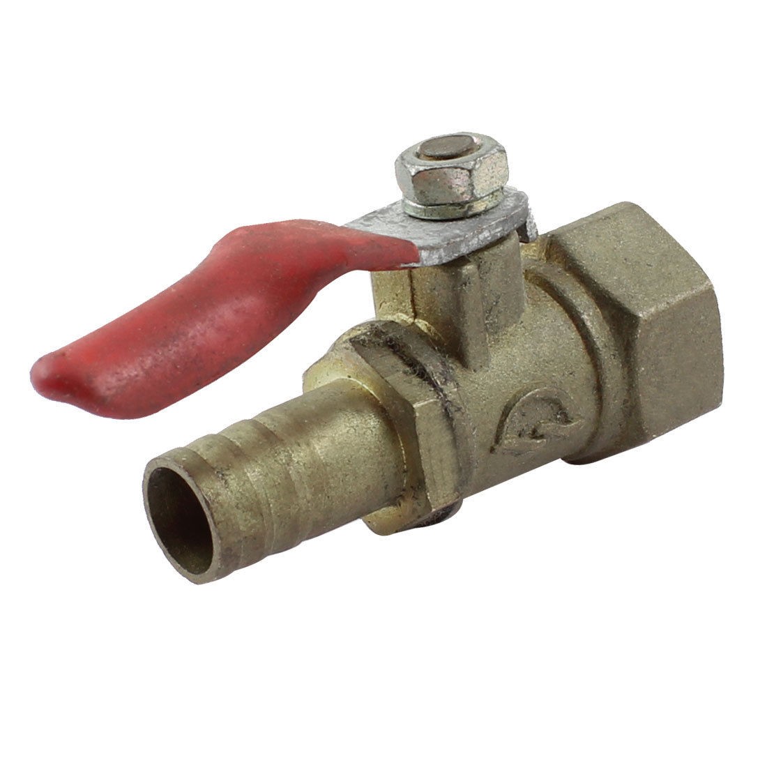 15mm 3/8" PT Female to Hose Barb Metal Lever Gas Air Flow Brass Ball Valve