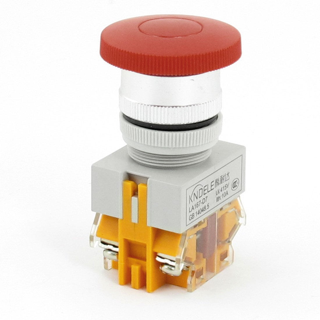 Locking Design 1 N/O N/C Red Sign Ignition Push Button Switch 415V 10A