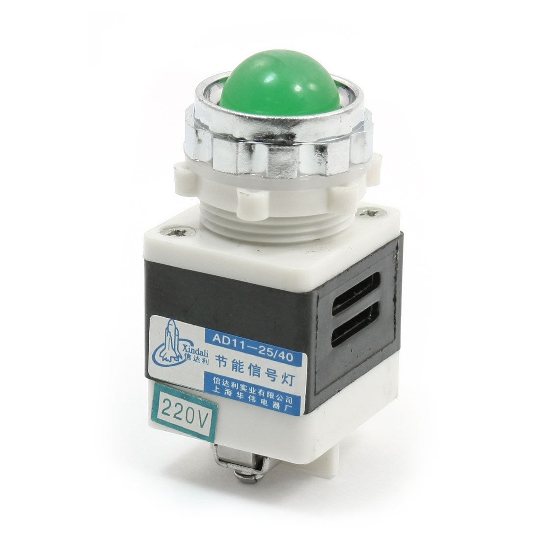 25mm Dia Panel Mounting Green Light Indicator Signal Lamp