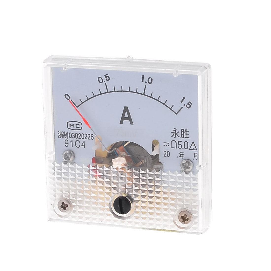 Class 2.5 Accuracy DC 0-1.5A Analog Panel Meter Ammeter 91C4