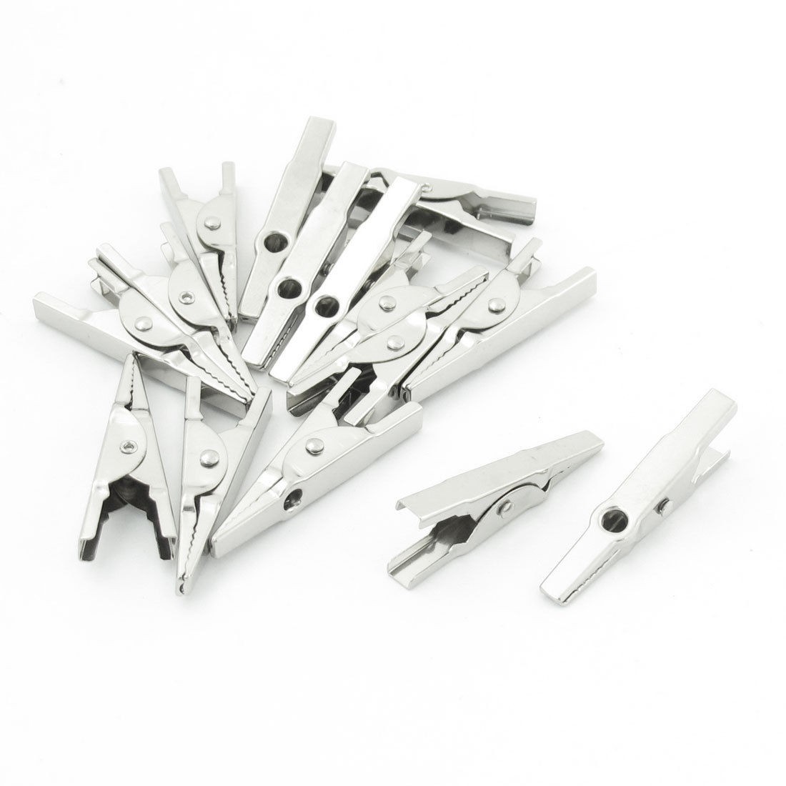 15 Pcs Silver Tone Metal Alligator Clips 1.69" Length