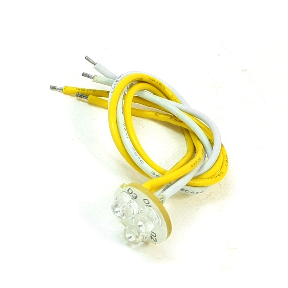 6-12V 4 Wire Connector 3 LED Yellow Light Series Indicator Lamp