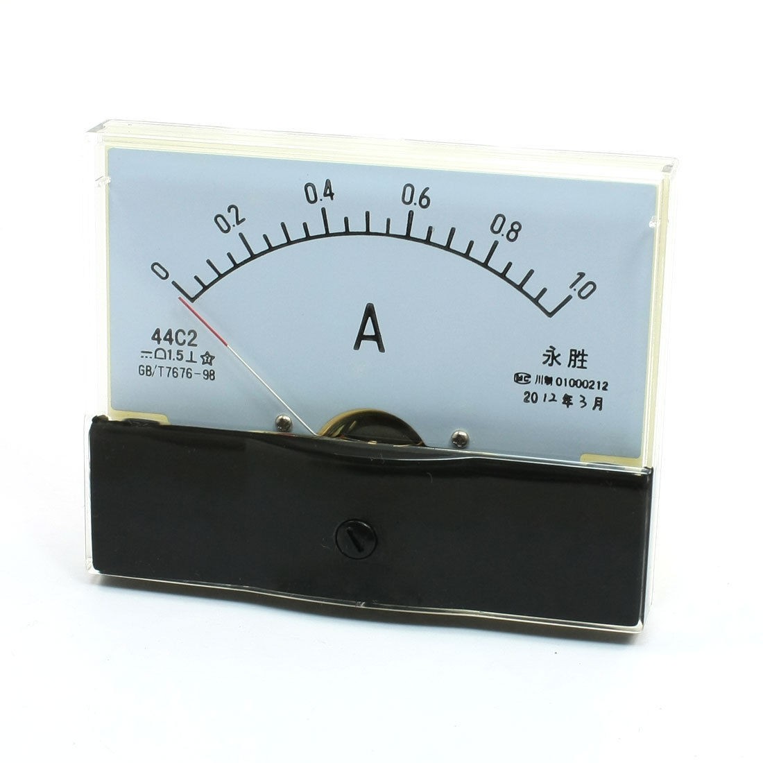 Plastic Shell 44C2 DC 0-1A Analog Panel Ammeter Class 1.5