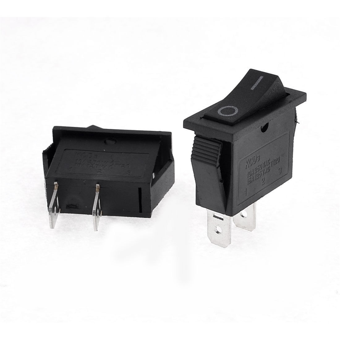 2 Pcs AC 15A/125V 10A/250V 2 Pin ON-ON 2 Position SPST Rocker Switch