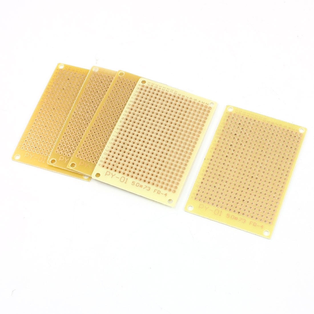 5Pcs Prototyping Universal Copper PCB Board Stripboard Yellow 5cmx7cm