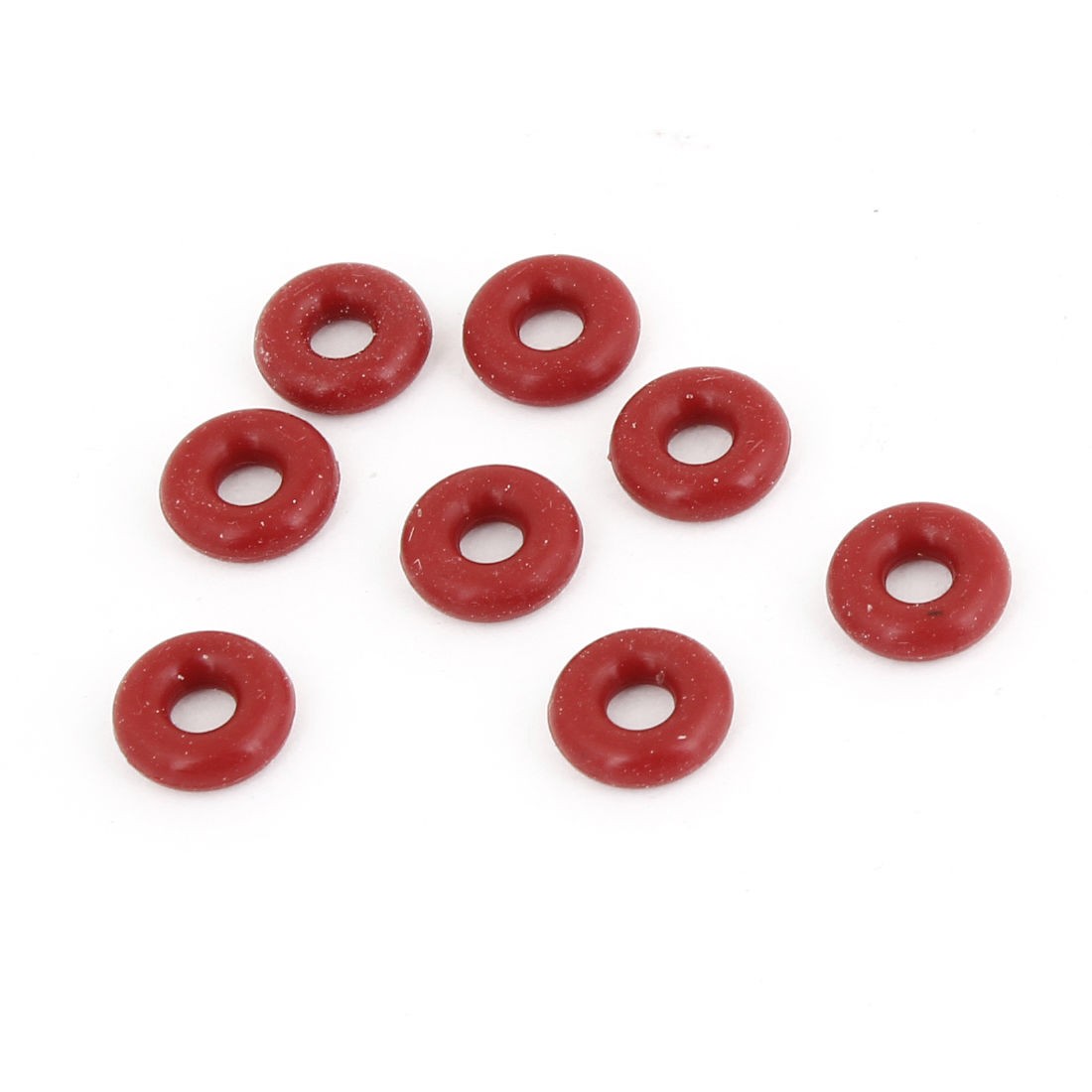 8 Pcs 8mm Outside Diameter 3mm Thickness Soft Rubber O Rings Seals Red