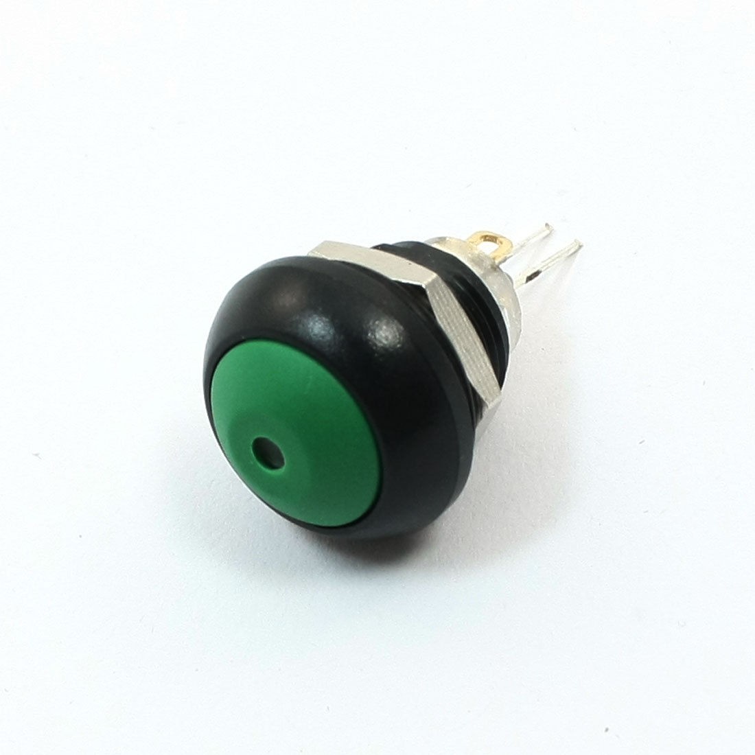 12mm DC 36V 2A Green LED Momentary Plastic Push Button Switch 1NO