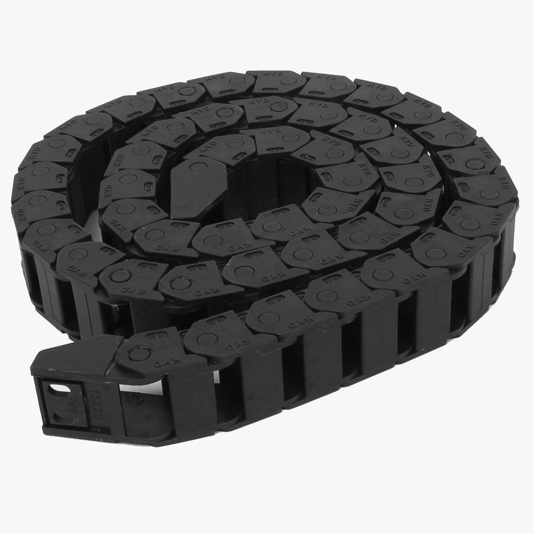 Black Open Type Towline Cable Carrier Drag Chain 15mm x 20mm