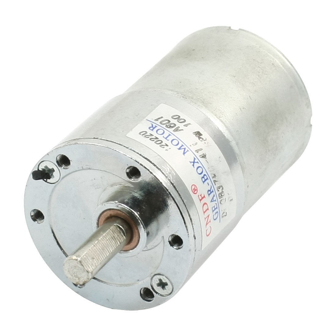 24V 100RPM Rotating Speed Cylinder Shaped 2 Pin DC Gear Box Motor
