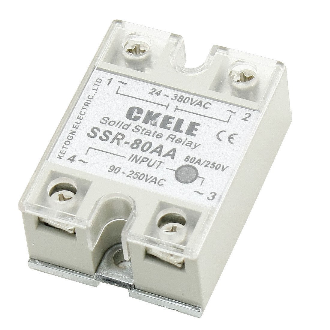 SSR-80AA 80A Single Phase DC to AC Solid State Module Relay w Cover