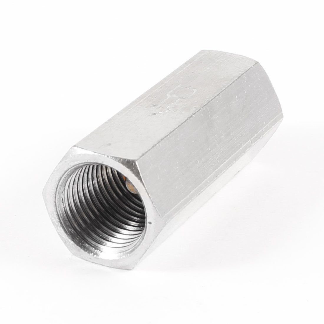 Silver Tone 15/32" Thread Dia Solid Brass Straight One Way Check Valve